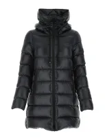 Moncler Padded Hodded Jacket In Black