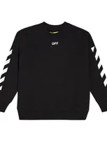 Off-white Kids' Printed Cotton Sweatshirt In Blackso