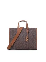 Michael Michael Kors Gigi Large Empire Signature Logo Tote Bag In Brown