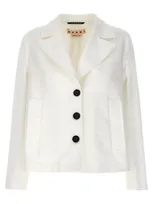 Marni Flared Blazer In Lily White