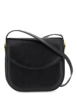 Jil Sander Padded Leather Coin Shoulder Bag With Adjustable Strap In Black