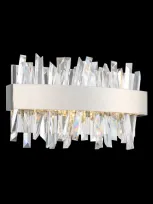 Allegri Crystal By Kalco Lighting Glacier 12" Led Bath Vanity Light In Polished Chrome