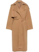 Drhope Twill Trench Coat In Brown