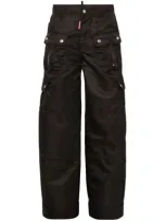 Dsquared2 Satin Cargo Trousers In Negro