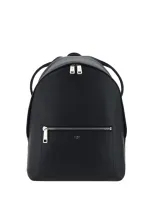 Fendi Medium Grained Leather Backpack In Black