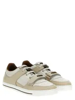 Fendi Kids' Leather Sneakers In Beige