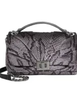 Inc International Concepts Mini Ajae Velvet Snake Shoulder Bag, Created For Macy's In Charcoal Snake