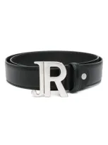 John Richmond Logo-buckle Belt In Black