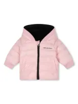 Karl Lagerfeld Babies' Reversible Puffer Jacket In Black