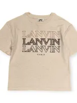 Lanvin Kids' Logo-printed Short-sleeved Crewneck T-shirt In Beige