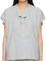 Lemaire Gray Cap Sleeve Blouse In Grey