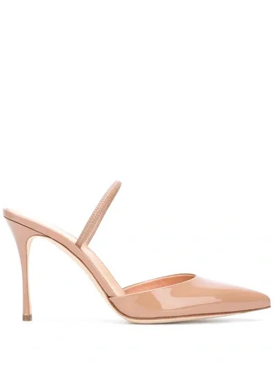 Sergio Rossi Godiva 75mm Patent Slingback Pumps In Pink