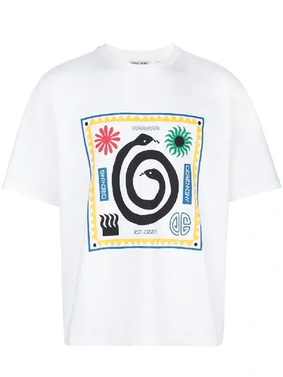 Opening Ceremony Oversized Graphic Print T-shirt In 白色