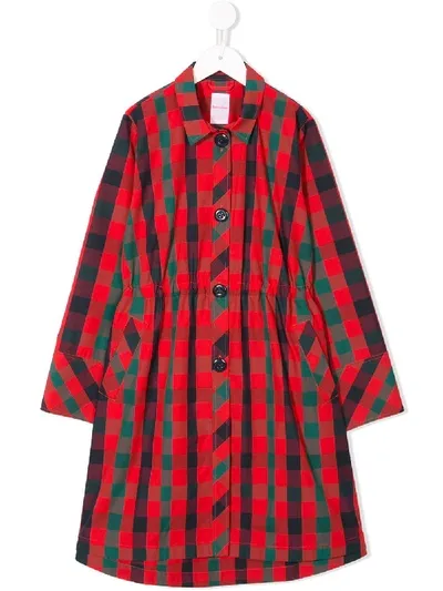 Familiar Kids' Collared Raincoat In Red