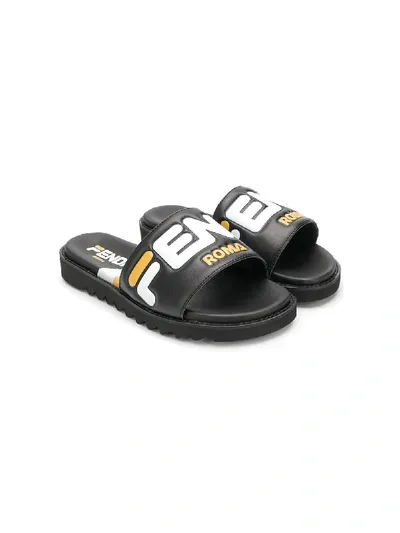 Fendi Teen Logo Slides In Black