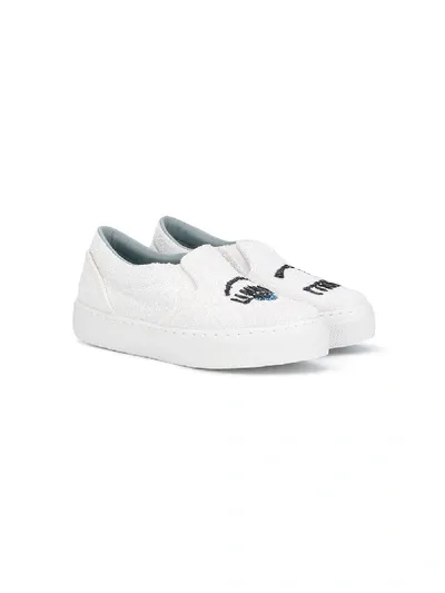 Chiara Ferragni Kids' Flirting Sneakers In White