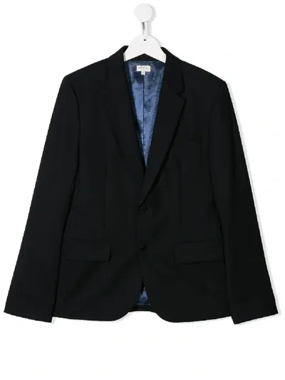 Paul Smith Junior Kids' Classic Fitted Blazer In Blue