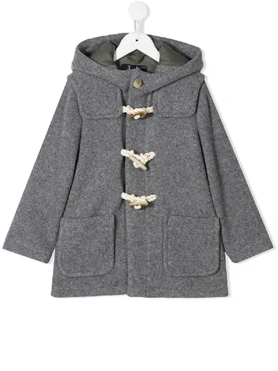 Il Gufo Kids' Hooded Duffle Coat In Grey