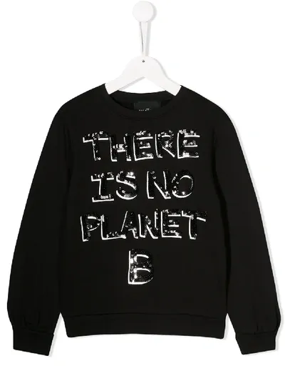 John Richmond Junior Kids' Slogan Print Sweatshirt In Black