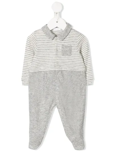 Il Gufo Babies' Striped Pajamas In Grey