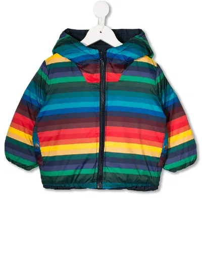 Paul Smith Junior Kids' Striped Padded Jacket In Blue