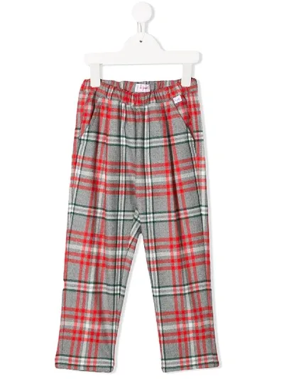 Il Gufo Kids' Tartan Trousers In Gray