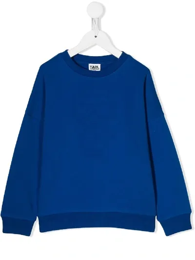 Karl Lagerfeld Kids' Ikonik Karl Sweatshirt In Blue