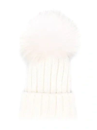 Siola Kids' Ribbed Beanie Hat In White