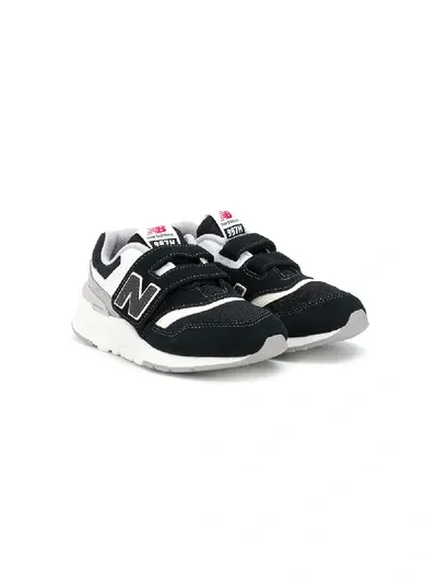 New Balance Kids' Logo Embroidered Touch Strap Sneakers In 黑色