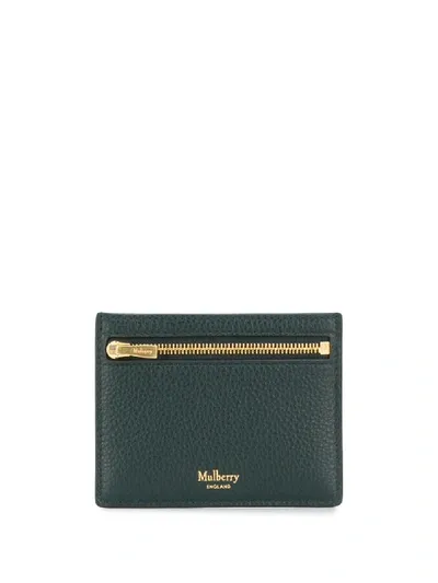 Mulberry Compact Logo Cardholder In Green