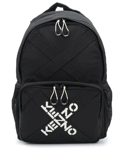 Kenzo Logo Print Backpack In Black