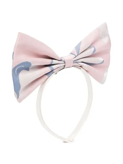 Hucklebones London Kids' Abstract-print Bow-detail Headband In Pink