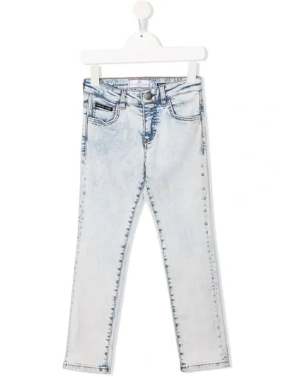 Philipp Plein Junior Kids' Iconic Plein Regular-fit Jeans In Blue