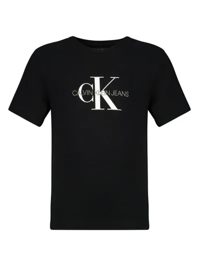 Calvin Klein Kids' Jeans Big Boys Old School Logo T-shirt In Nero