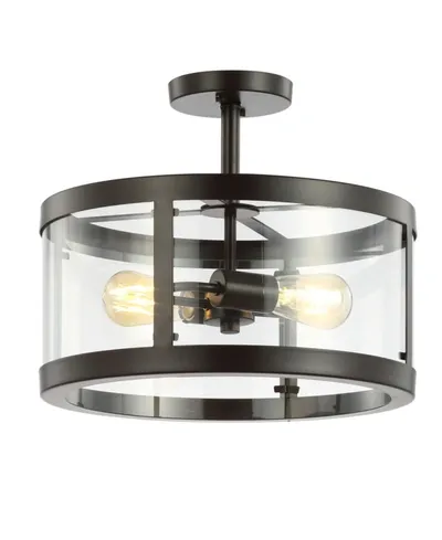 Jonathan Y Herndon 2-light Modern Led Flush Mount In Black