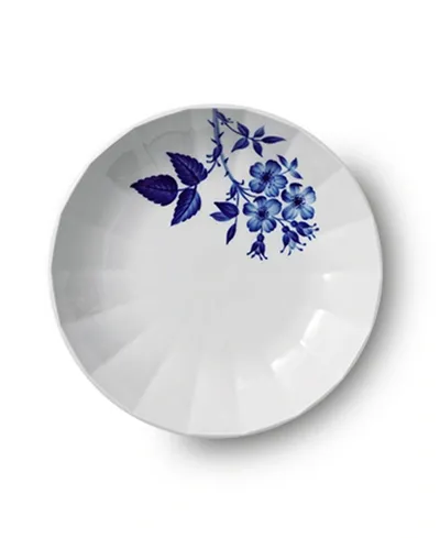 Royal Copenhagen Blomst Pasta Bowl Rose, 9.5" In Blue And White