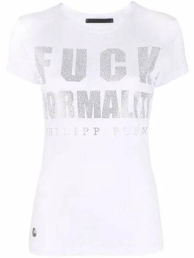 Philipp Plein Crystal-embellished T-shirt In White