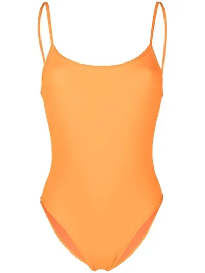 Manokhi Scoop-neck Backless Swimsuit In Orange