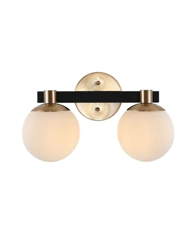 Jonathan Y Louis Parisian Globe 2-light Metal/frosted Glass Modern Contemporary Led Vanity In Gold-tone