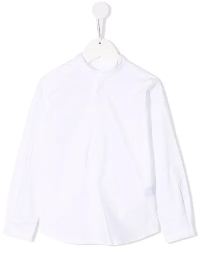 Bonpoint Kids' Long-sleeve Fitted Shirt In Neutrals