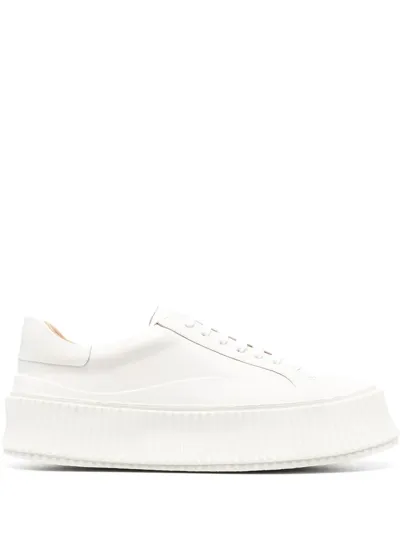 Jil Sander Lace-up Platform Sneakers In Neutrals