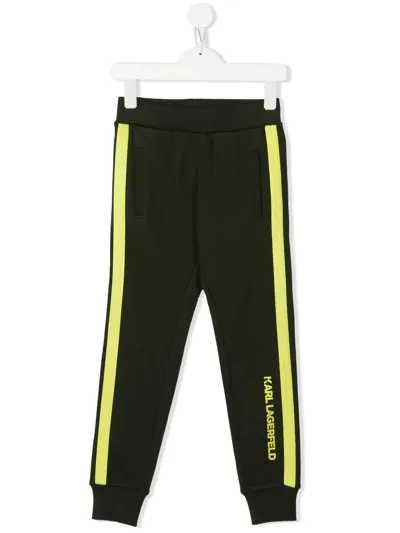 Karl Lagerfeld Kids' Logo-print Track Pants In Green