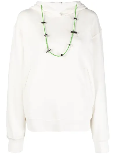 Ambush Long-sleeve Drawstring Hoodie In White