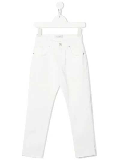 Paolo Pecora Kids' Mid-rise Straight-leg Jeans In White