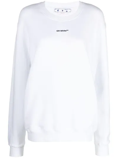 Off-white Tie-dye Logo-arrow Crewneck Sweatshirt In White Multi