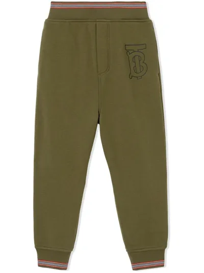 Burberry Kids' Boys Green Cotton Logo Joggers