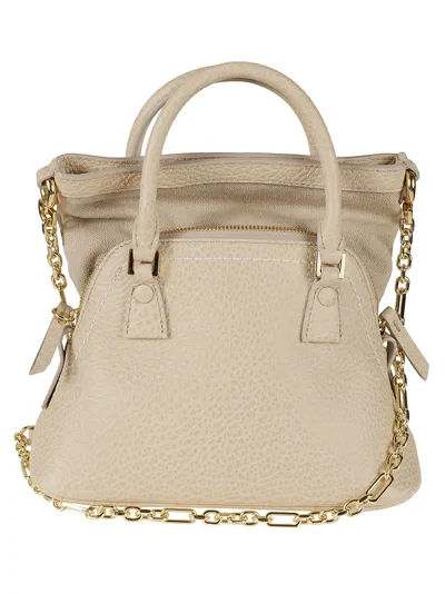 Maison Margiela Top Zip Smooth Tote In White