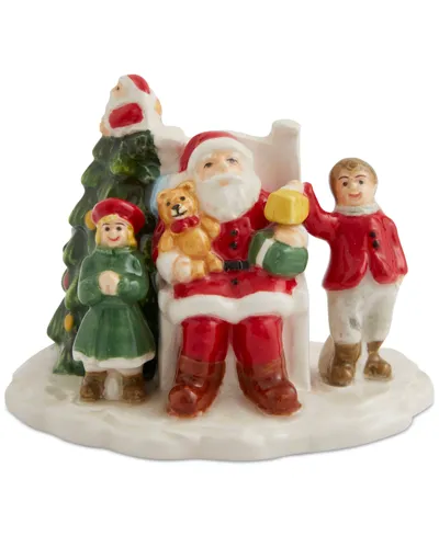 Spode Village Santa With Children Figurine In Green