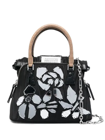 Maison Margiela Floral-mosaic Tote Bag In Schwarz