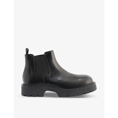 Sandro Polished-leather Riding Boots In Black